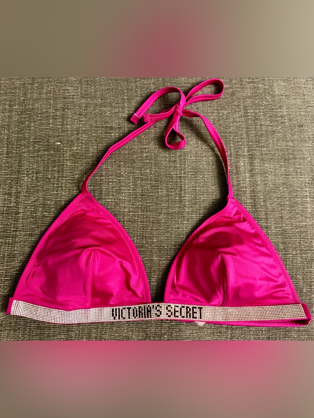 Victoria's Secret Hot Pink Rhinestone Swim Strap XL